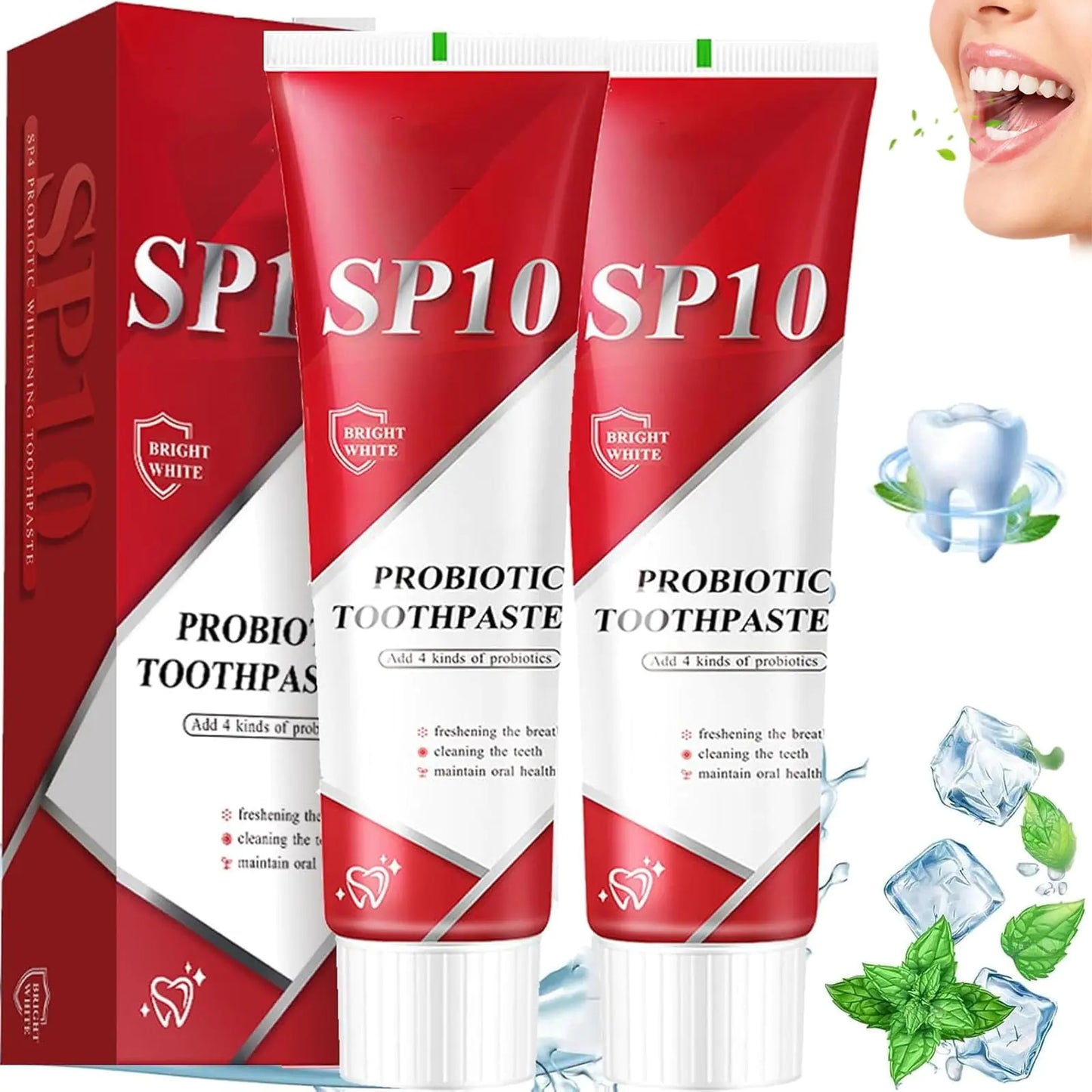 SP10 Probiotic Toothpaste 2pcs SP 10 Probiotic Toothpaste Whitening Sp-10 Ultra Whitening Toothpaste Sp 10 Toothpaste Sp10 Probiotic Stain Removal Toothpaste Deep Cleaning Care Toothpaste