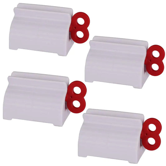 Toothpaste Tube Squeezers Toothpaste Roller - Manual Toothpaste Tube Roller Squeezer Tool Toothbrush Squeezers Toothpaste Clip Holder Stand Winder by XYKEEY (Red)