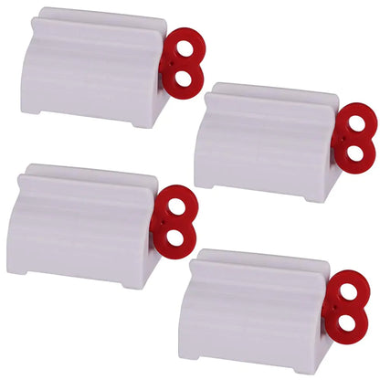Toothpaste Tube Squeezers Toothpaste Roller - Manual Toothpaste Tube Roller Squeezer Tool Toothbrush Squeezers Toothpaste Clip Holder Stand Winder by XYKEEY (Red)