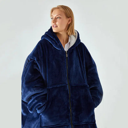 Amazon Thick Cozy Blanket with Hooded Robe for Comfort